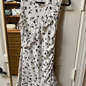 Parker Black Floral Asymmetrical Dress